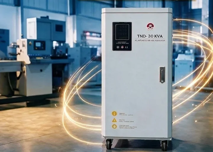 Voltec 30kVA ultra-low-voltage single-phase servo stabilizer cabinet